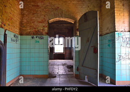 Room in a former brewery in Magdeburg Stock Photo