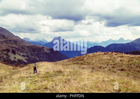 Cloudy day in the mountains of Carnic Alps, Udine Province, Friuli Venezia-Giulia, Italy Stock Photo