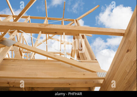 New residential construction home framing Stock Photo