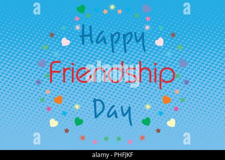 Vector illustration card with colourful text for friendship day. Stock Vector