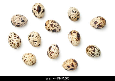 Quail Eggs Isolated on White Background Stock Photo