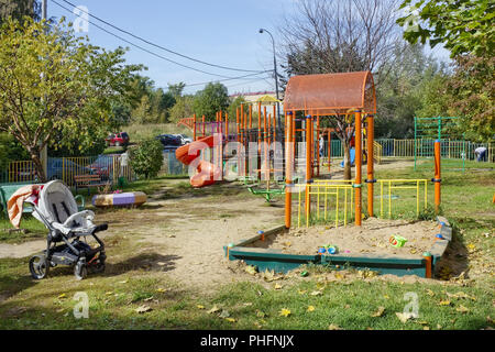 Children's standard playground in Moscow Stock Photo