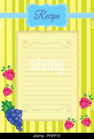 Beautiful paper for culinary notes, Recipe paper Stock Vector