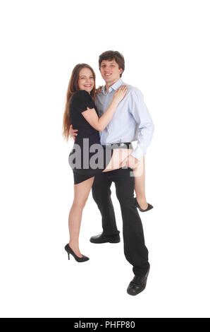 Young couple standing dancing Stock Photo