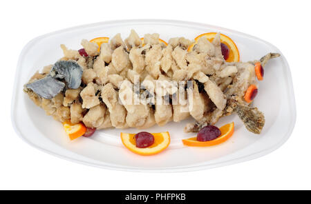 Fried carp fish in Chinesse style Stock Photo