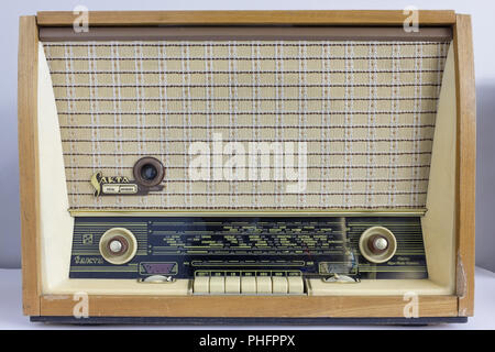 Vintage  retro tube  radio receiver Stock Photo