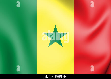 3D Flag of Senegal. 3D Illustration. Stock Photo