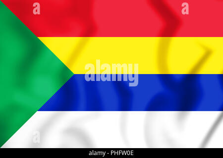 3D Flag of the Druze People. 3D Illustration. Stock Photo