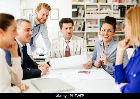 Succeful business partners brainstormin Stock Photo