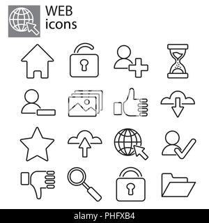 Web icons set - Basic web icons, web communication Stock Vector