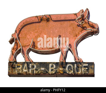 Rustic Barbecue Diner Sign Stock Photo