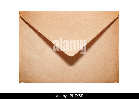 Half open old yellow paper envelope Stock Photo