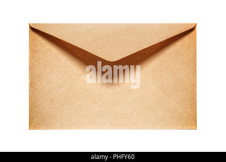 Half open old yellow paper envelope Stock Photo