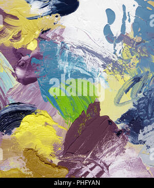 colorful acrylic and oil paint strokes Stock Photo