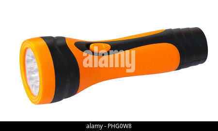 Orange flashlight on a white background Stock Photo