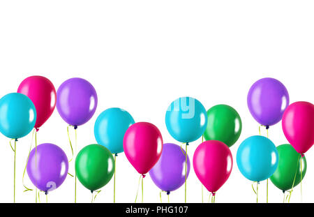 Framee of balloons isolated on a white background Stock Photo
