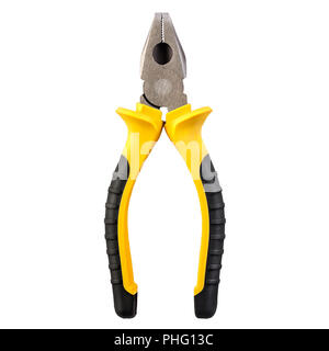 Yellow pliers isolated on white background Stock Photo