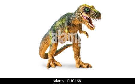 Plastic dinosaur toy isolated on white background Stock Photo