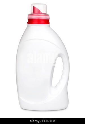 3d model of white plastic bottle of liquid for washing machine isolated on white background Stock Photo