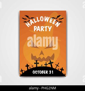 Halloween party flyer, vector, illustration, eps file Stock Vector