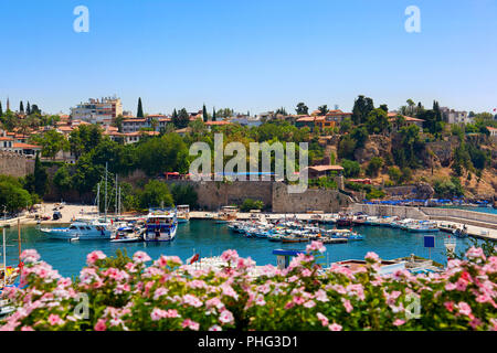 Old harbour in Antalya, Turkey Stock Photo