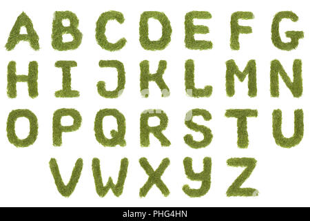 Green alphabet A-Z Stock Photo