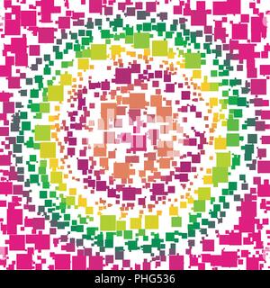 Vector background made of a colorful gradient and squares scattered around. Stock Vector