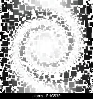 Vector background made of a black and white gradient and squares scattered around. Stock Vector