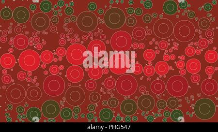 Vector background made of a green red gradient and round shapes resembling stylized bubbles. Stock Vector