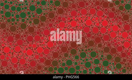 Vector background made of a green red gradient and round shapes resembling stylized bubbles. Stock Vector