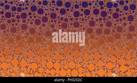 Vector background made of a purple orange gradient and round shapes resembling stylized bubbles. Stock Vector