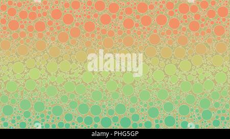 Vector background made of a green orange gradient and round shapes resembling stylized bubbles. Stock Vector