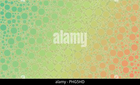 Vector background made of a green orange gradient and round shapes resembling stylized bubbles. Stock Vector