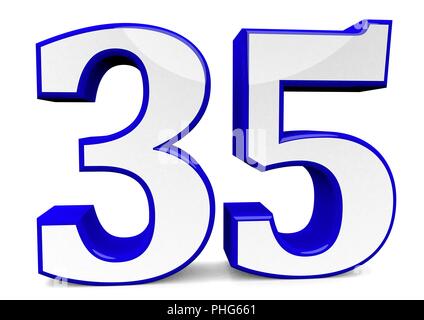 big blue number Stock Photo