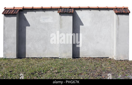 brick plastered wall fragment isolated Stock Photo