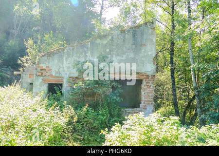 Abandoned village house building in National Park Tre Cime di Lavaredo Dolomiti Stock Photo