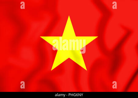 3D Flag of Vietnam. 3D Illustration. Stock Photo