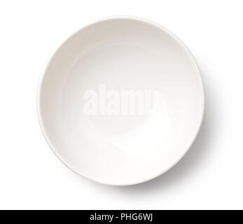 Empty White Bowl Isolated on White Background Stock Photo