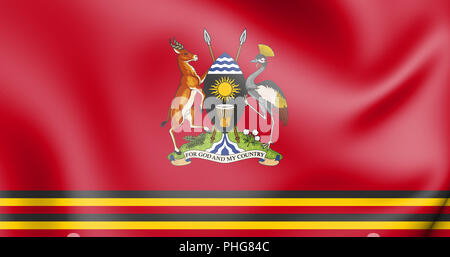 3D Presidential Standard of Uganda. 3D Illustration. Stock Photo