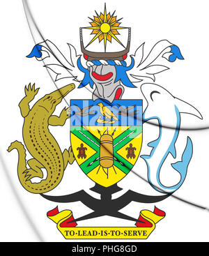 3D Solomon Islands coat of arms. 3D Illustration. Stock Photo