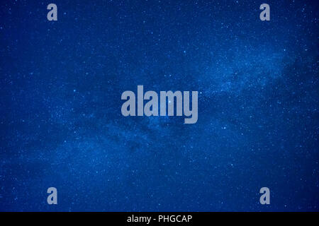 Blue dark night sky with many stars Stock Photo