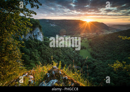 Aerial view on rural landscape near of the Arbois, France, Europe. Stock Photo