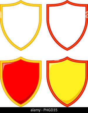 Colorful cartoon shield set Stock Vector