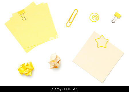 Sticky Post Note Paper Isolated on White Background Stock Photo