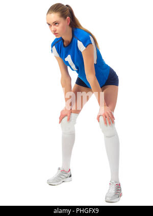 Young woman volleyball player isolated Stock Photo