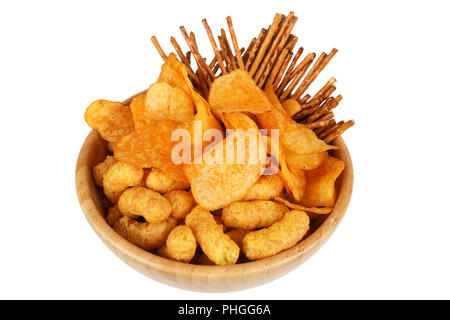 salty snacks Stock Photo