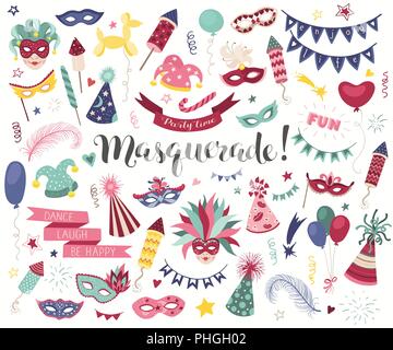 carnival doodle set Stock Vector