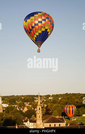 Strathaven Hot Air Balloon Festival 2018 - Small Town Entertainment, Colourful Balloons, Up Up and Away Stock Photo