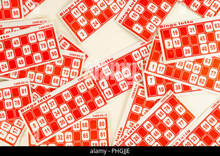 bingo lotto lottery ticket with numbers Stock Photo