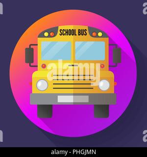 Yellow school bus icon Isolated on white background Stock Vector